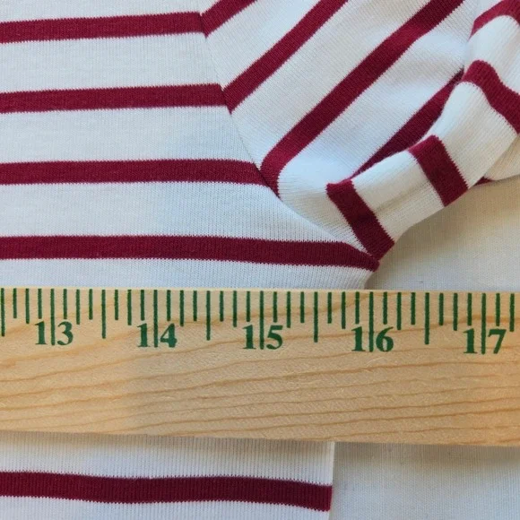 NEW Long Sleeve Womens Shirt Size M Decorative Side Slits Elbow Patches Nautical - Picture 5 of 9